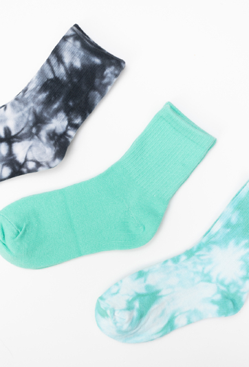 3-pak  skarpetek za kostkę w stylu tie-dye