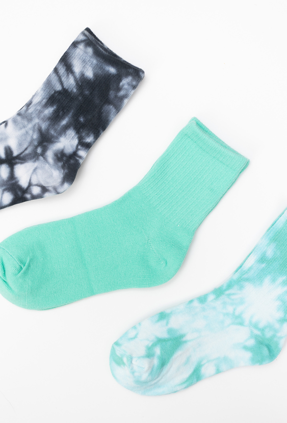 3-pak  skarpetek za kostkę w stylu tie-dye