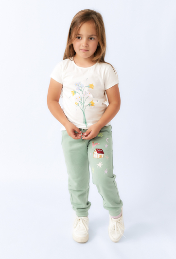 Spodnie dresowe dziewczęce - miętowe