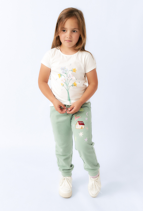 Spodnie dresowe dziewczęce - miętowe