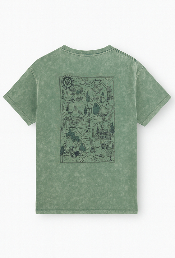 Zielona koszulka dziecięca z nadrukiem – 