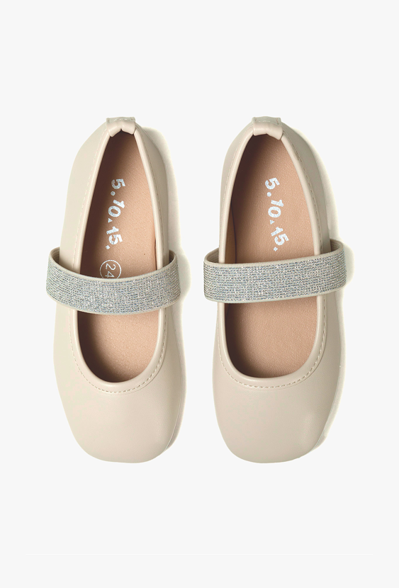 Balerinki dziewczęce z brokatowym paskiem
