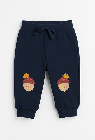 Spodnie dresowe chłopięce – granatowe z nadrukiem żołędzi