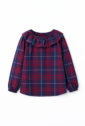 Koszula nierozpinana w kratę z długim rękawem