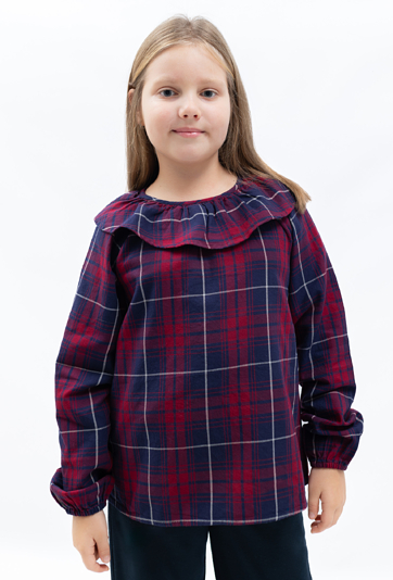 Koszula nierozpinana w kratę z długim rękawem