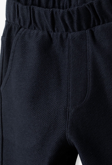 Dzianinowe granatowe spodnie dla chłopca - 5.10.15.