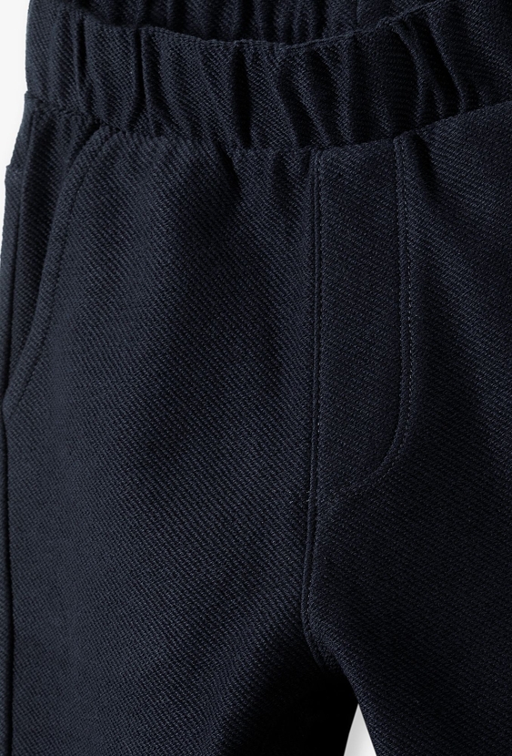 Dzianinowe granatowe spodnie dla chłopca - 5.10.15.