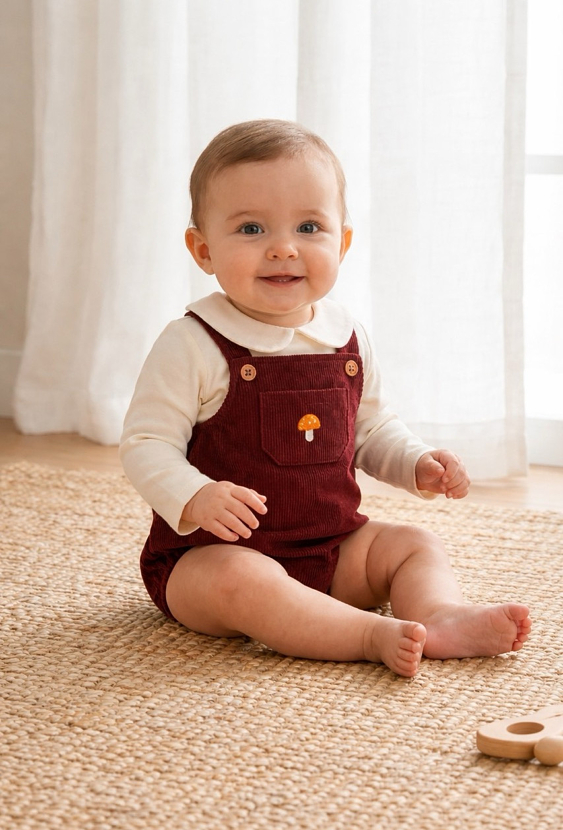 Komplet chłopięcy body z ogrodniczkami