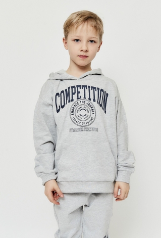 Szara bluza nierozpinana z kapturem