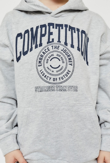 Szara bluza nierozpinana z kapturem