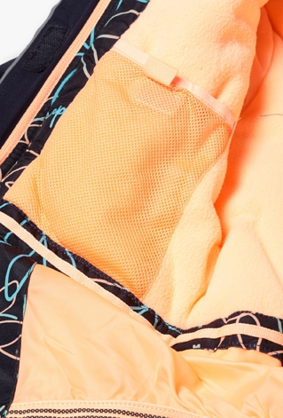 Kurtka narciarska dla dziewczynki granatowa w kwiaty - 5.10.15.