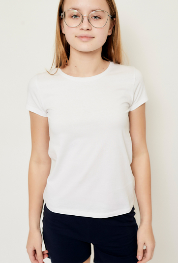 Komplet na zajęcia sportowe - biały t-shirt i granatowe spodenki