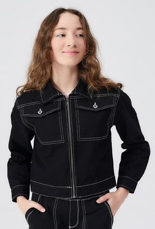 Jeansowa kurtka dziewczęca - czarna - Lincoln&Sharks