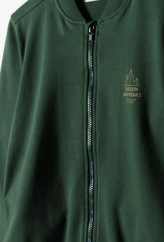 Bluza dresowa z miękkiej dzianiny dla chłopca- zielona