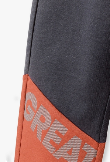 Szare spodnie dresowe regular dla chłopca- Great vibes