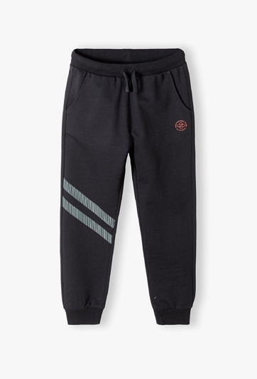 Szare spodnie dresowe regular chłopięce z miękkiej dzianiny