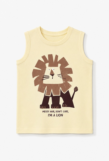 Koszulka bez rękawów chłopięca „Lew”