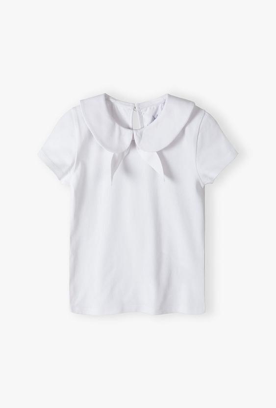 Biała elegancka bluzka dziewczęca z krótkim rękawem - Max&Mia