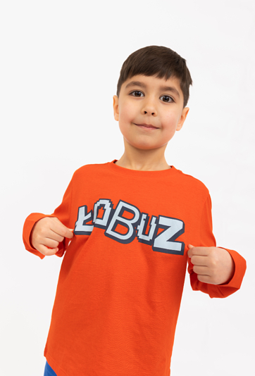 Bluzka chłopięca z długim rękawem z napisem