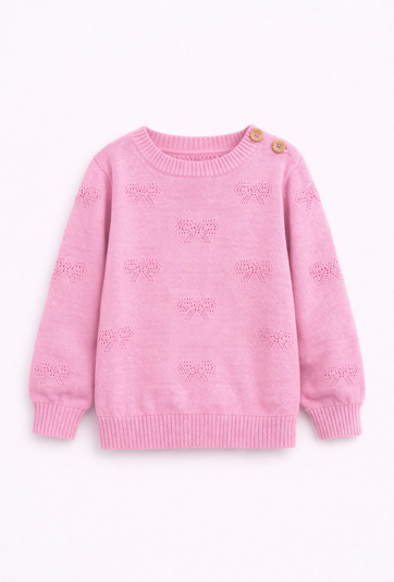 Różowy sweterek dla niemowlaka