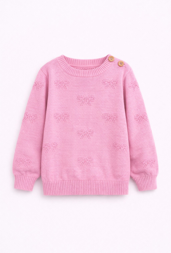 Różowy sweterek dla niemowlaka