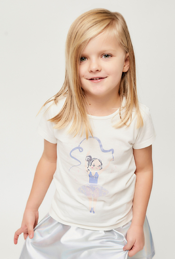 T-shirt dziewczęcy z nadrukiem baletnicy - 5.10.15.