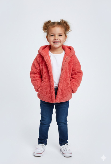Kurtka przejściowa dziewczęca z miękkiego futerka