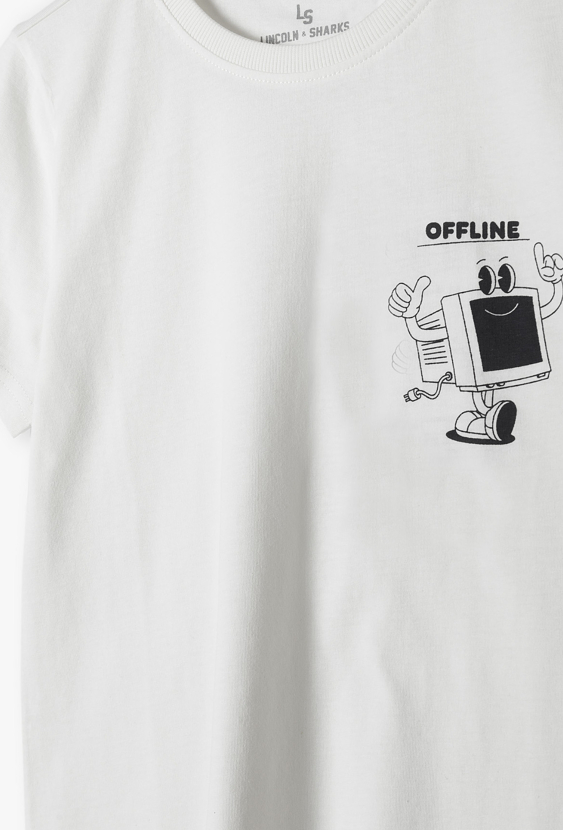 T-shirt chłopięcy z nadrukiem retro – OFFLINE
