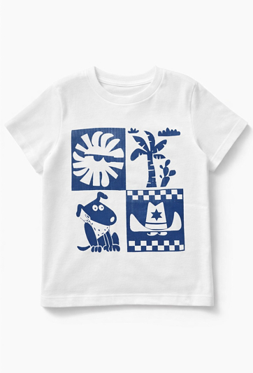 Koszulka chłopięca z monohromatycznym nadrukiem