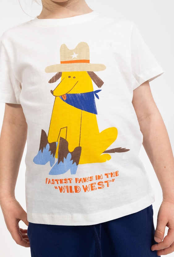 Chłopięca koszulka z nadrukiem pieska szeryfa