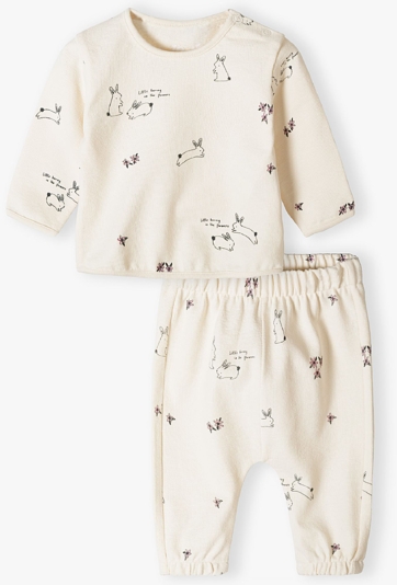 Komplet dzianinowy w króliczki