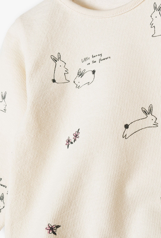 Komplet dzianinowy w króliczki