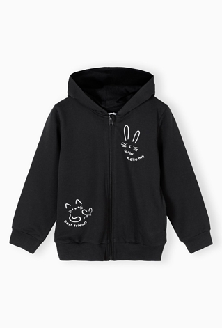 Czarna bluza dresowa z kapturem- Hello my best friends