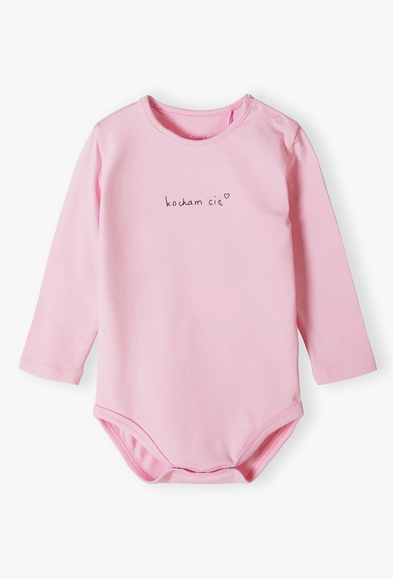 Body różowe z długim rękawem