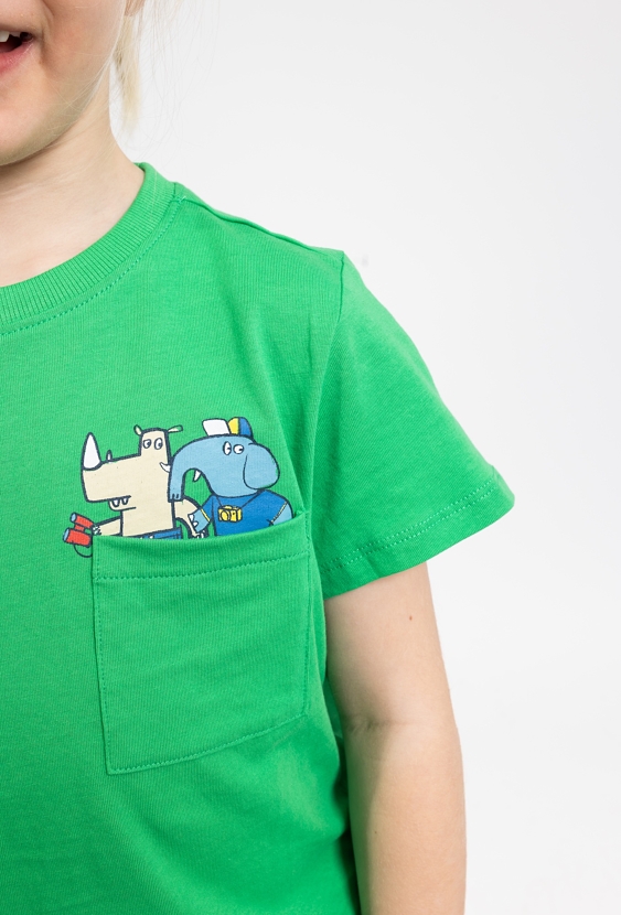 Koszulka chłopięca z kieszonką – zabawne zwierzątka