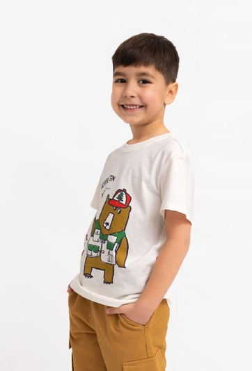 Koszulka chłopięca - miś wędkarz