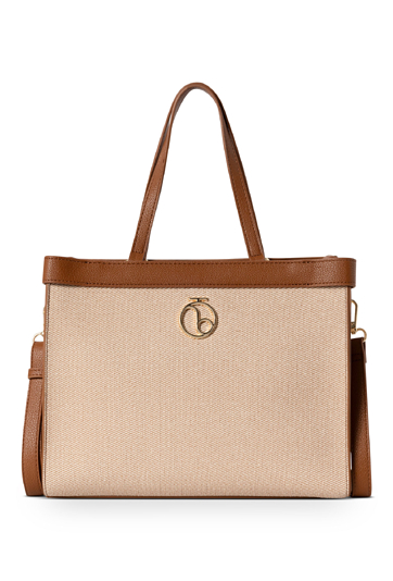 Beżowo-brązowa torebka nobo