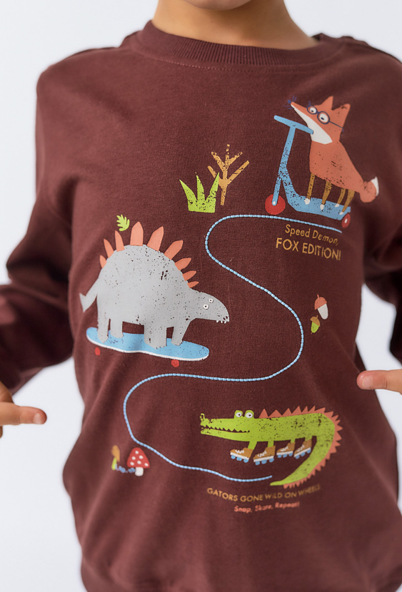 Bluzka chłopięca z nadrukiem i ściągaczami