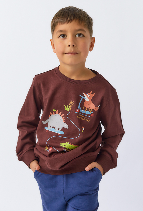 Bluzka chłopięca z nadrukiem i ściągaczami