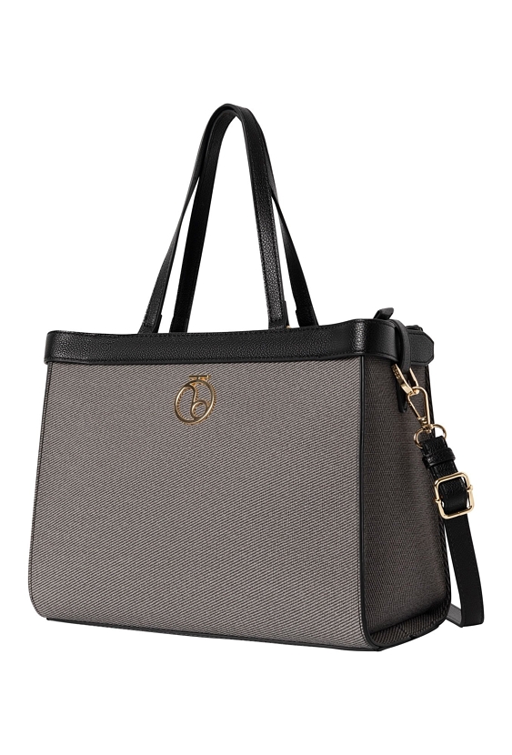 Czarno-szara elegancka torebka nobo