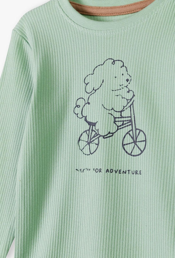 Zielone body niemowlęce w delikatne prążki