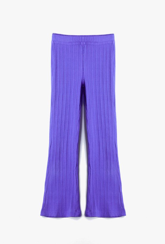 Legginsy dziewczęce typu flare prążkowane