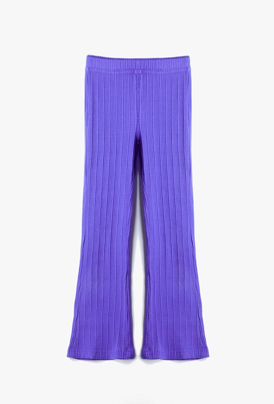 Legginsy dziewczęce typu flare prążkowane