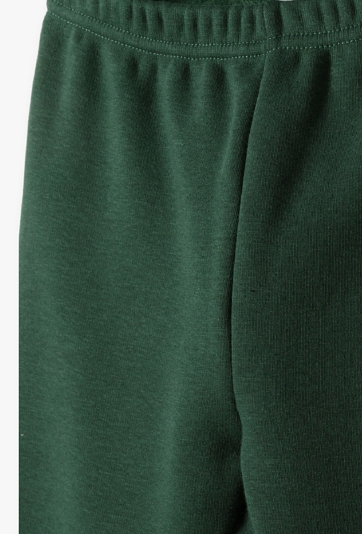 Zielone legginsy dziewczęce z ociepleniem