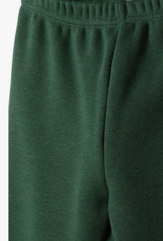 Zielone legginsy dziewczęce z ociepleniem