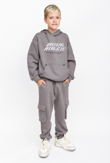 Szare spodnie dresowe w stylu bojówek