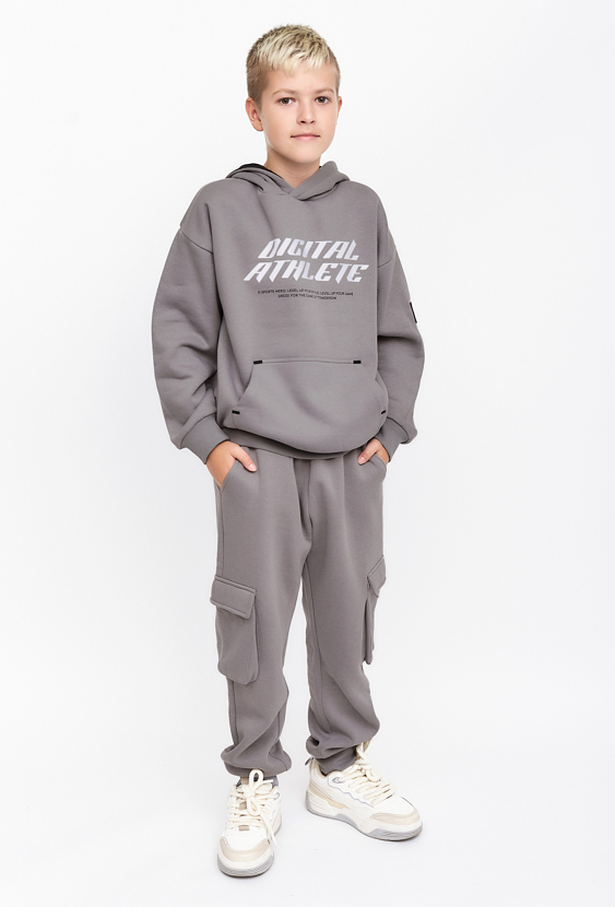 Szare spodnie dresowe w stylu bojówek