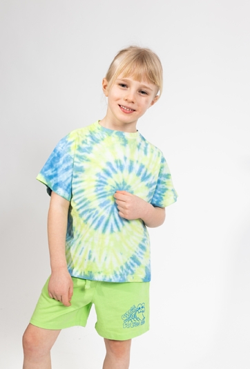 Chłopięca koszulka z krótkim rękawem w stylu tie-dye