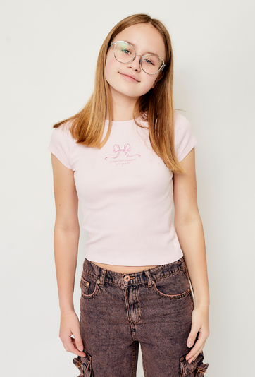 Różowa koszulka z kokardką