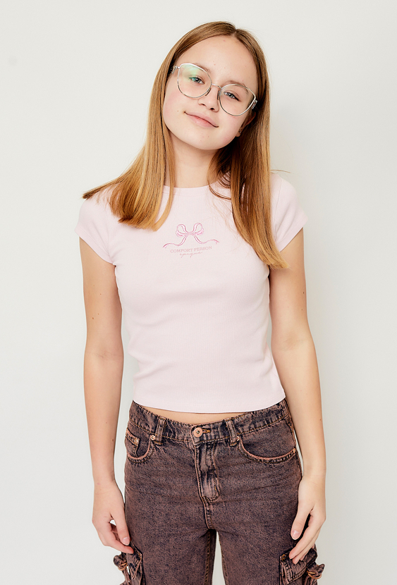 Różowa koszulka z kokardką